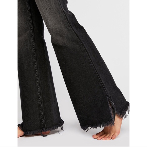 SALE FREE PEOPLE VINTAGE JEANS RAW EDGE FLARE NO - Picture 5 of 6